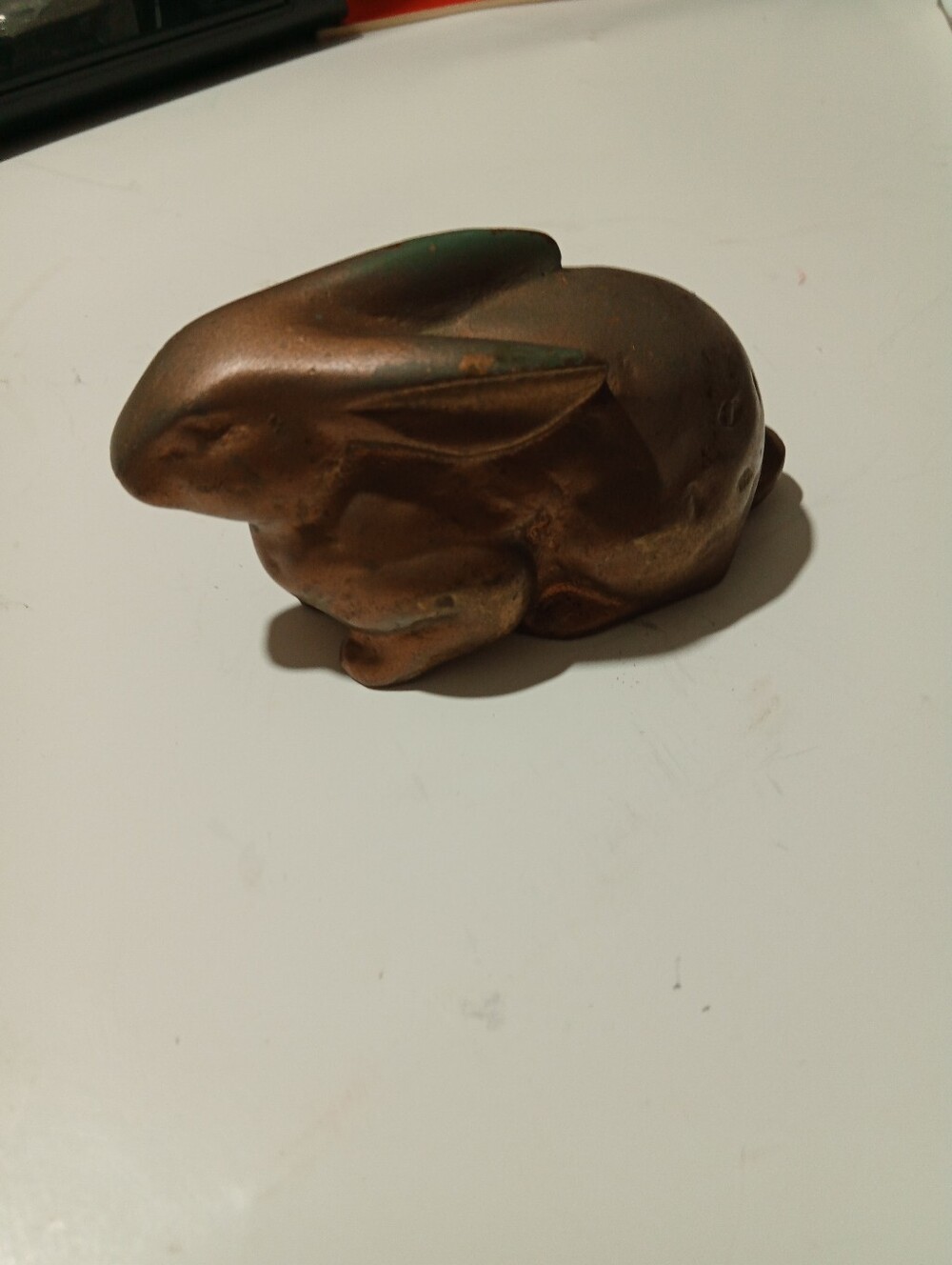 Bronze Tone Rabbit Figurine Home Accent
